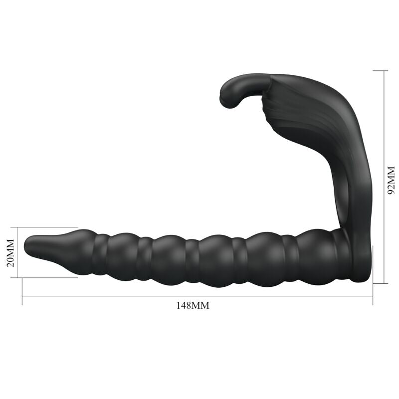 Pretty Love - Blackney Anillo Pene Con Plug Vibrador Negro