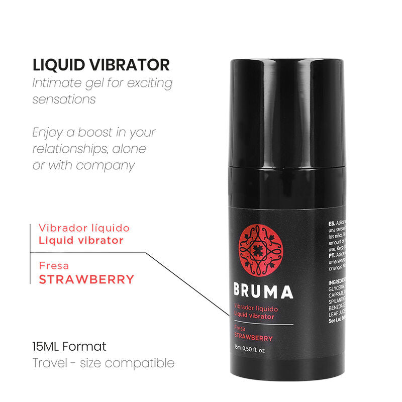 Bruma - Vibrador Líquido Ultra Deslizante Fresa 15 Ml