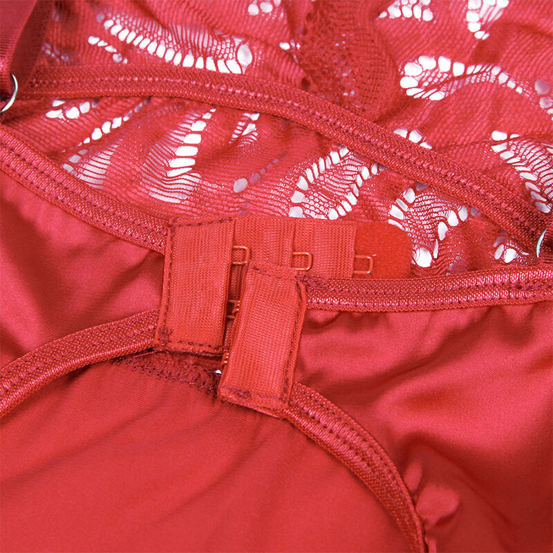 Subblime - Babydoll Satinado Con Encaje Rojo L/Xl