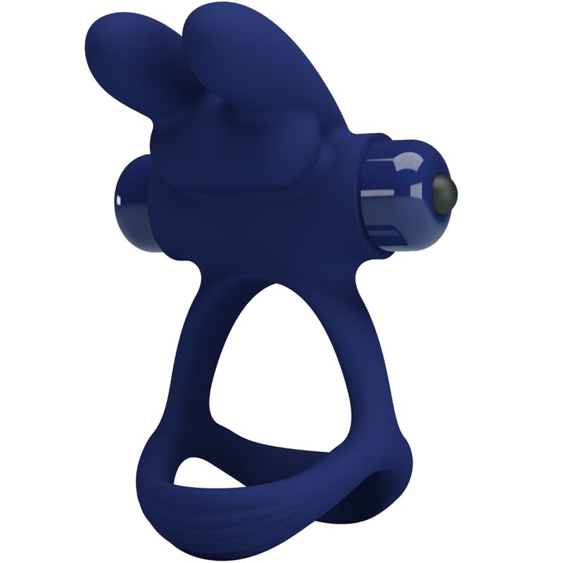 Pretty Love - Francisco Doble Anillo Vibrador Rabbit Azul