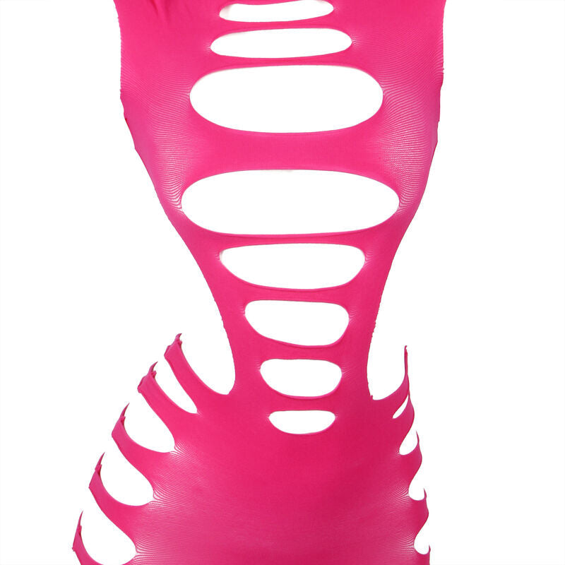 Subblime - 952273 Bodystocking De Rejilla Elstico Manga Larga Rosa Talla Única