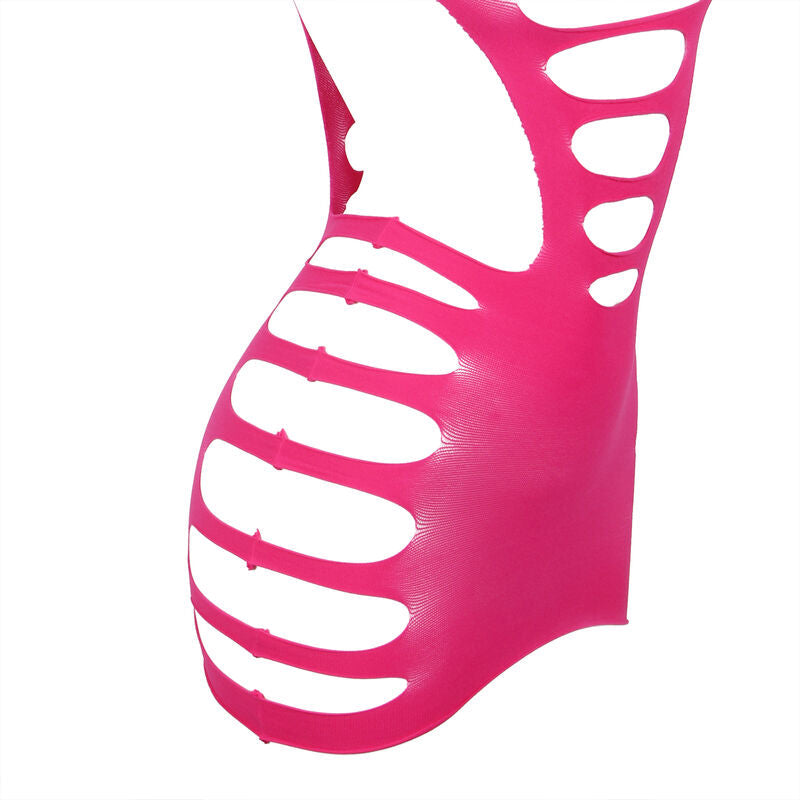 Subblime - 952273 Bodystocking De Rejilla Elstico Manga Larga Rosa Talla Única