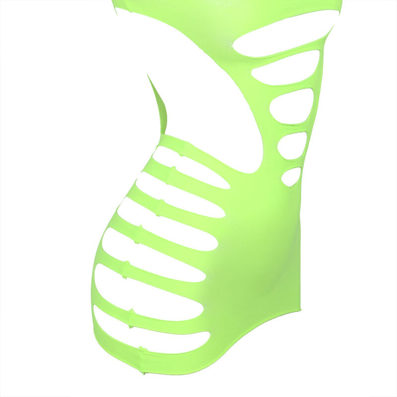 Subblime - 952280 Bodystocking De Rejilla Elstico Manga Larga Verde Talla Única