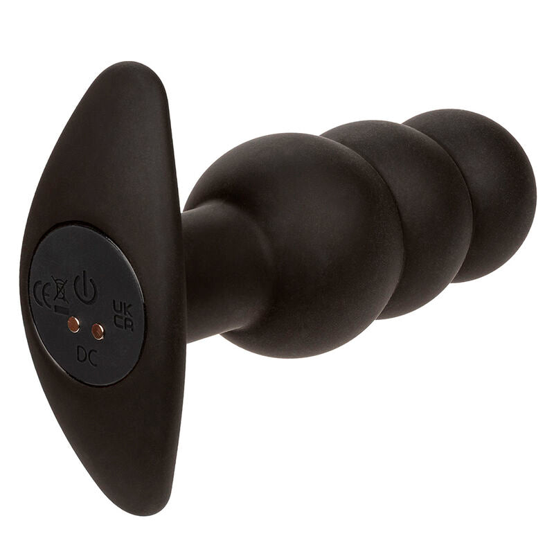 Calexotics - Rock Bottom Plug Anal Con Cuentas 10 Vibraciones Silicona Negro