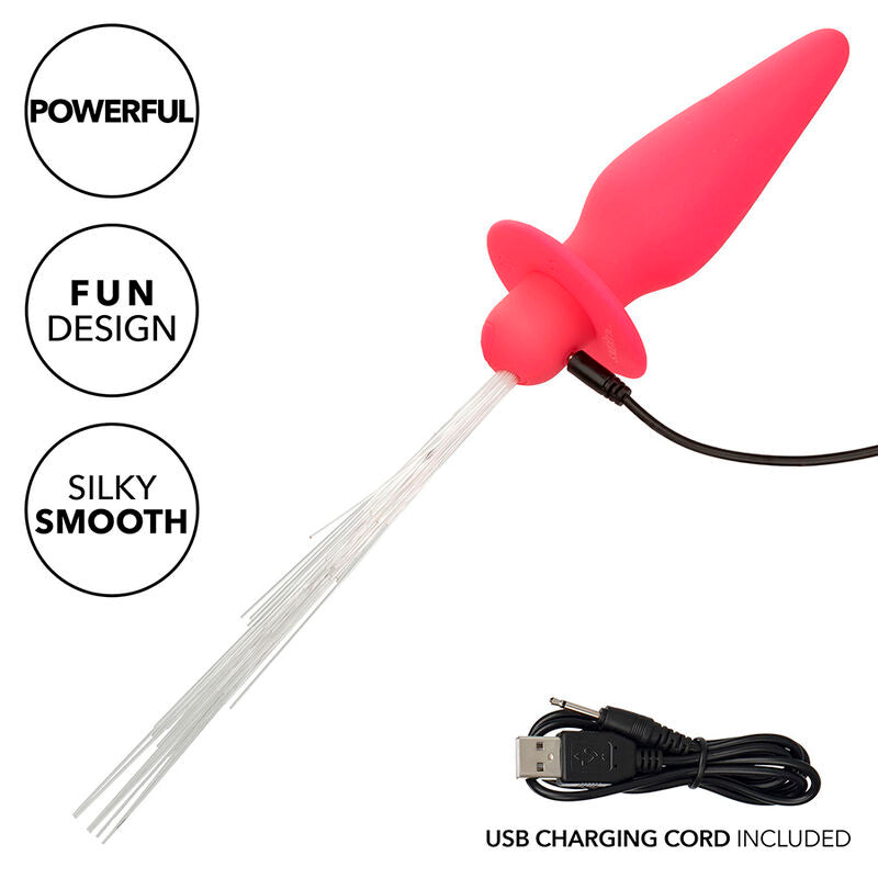 Calexotics - Southern Lights Light Up Plug Anal Con Luces 10 Vibraciones Silicona Rosa