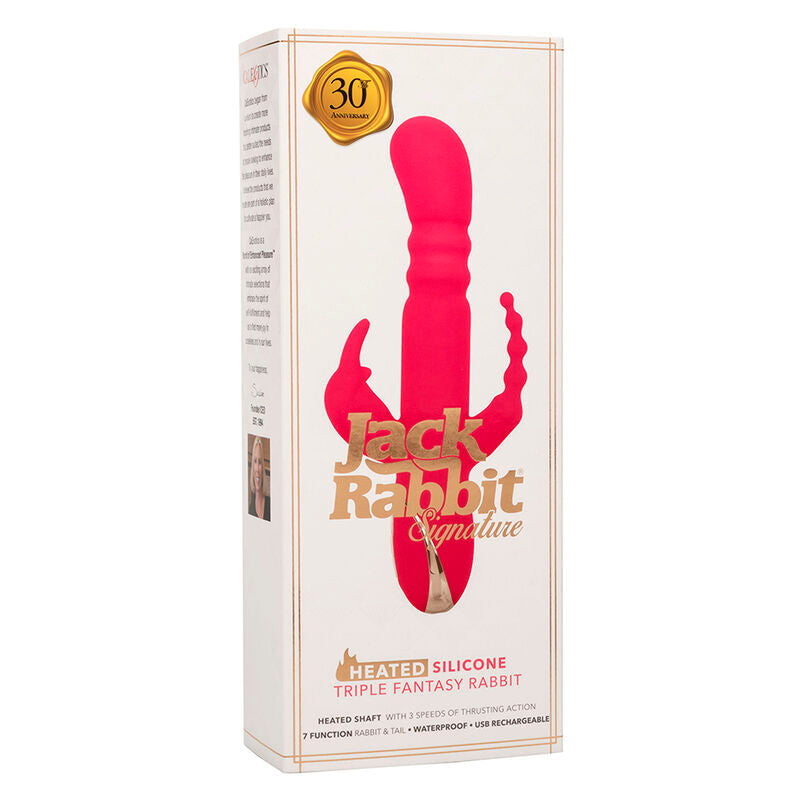 Calexotics - Jack Fantasy Triple Vibrador Calentable Rabbit Rosa