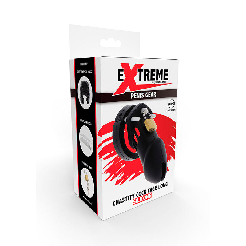Hidden Desire - Extreme Jaula De Castidad Silicona Talla L Negro