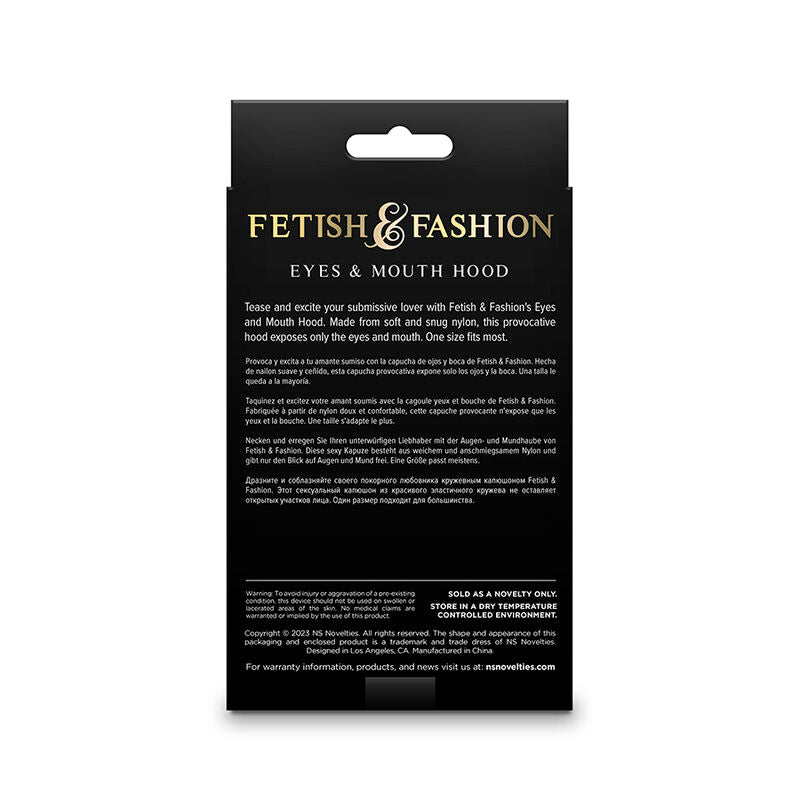 Ns Novelties - Fetish & Fashion Pasamontañas Apertura De Ojos Y Boca Nylon Negro
