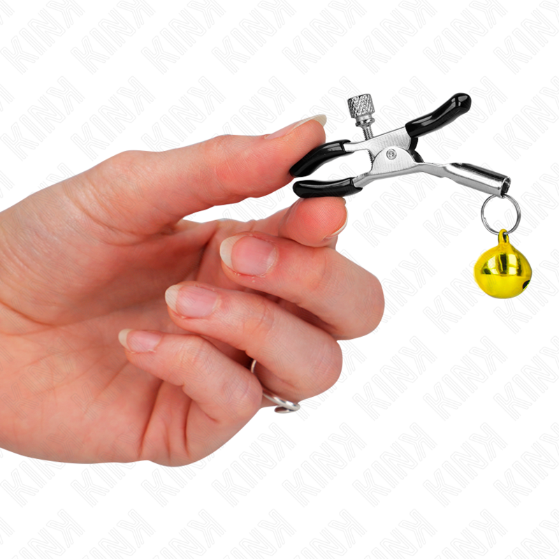 Kink - Pinzas Para Pezones Con Campanilla Dorada 6 Cm