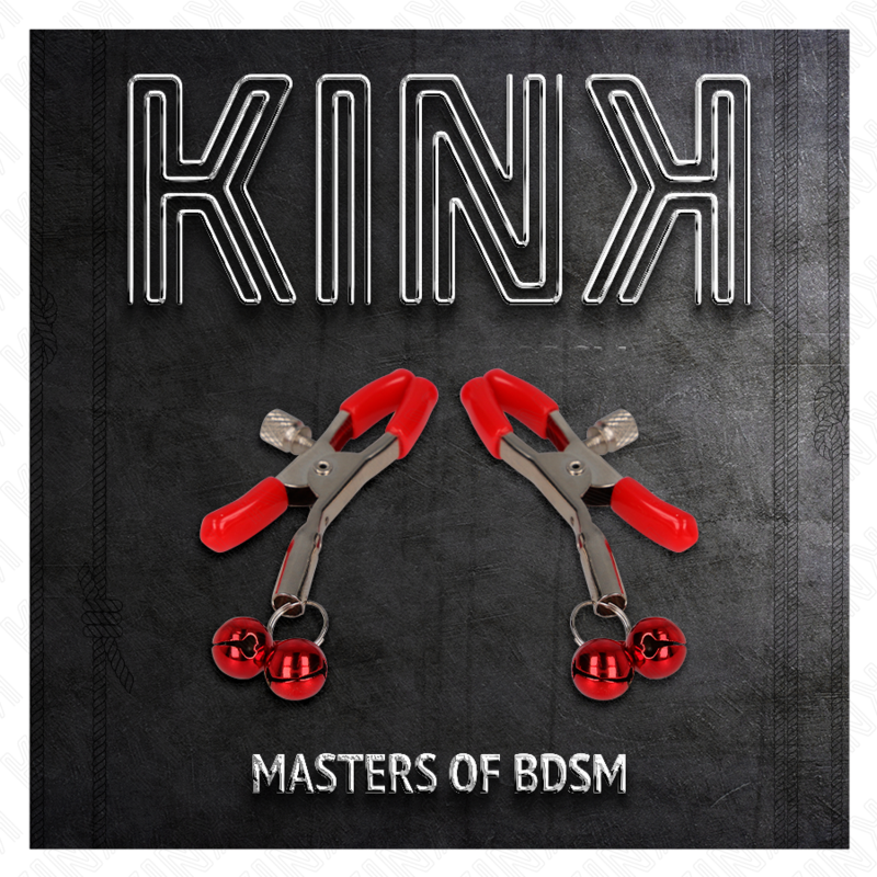 Kink - Pinzas Para Pezones Rojas Con Doble Campanilla Rojo 6 Cm