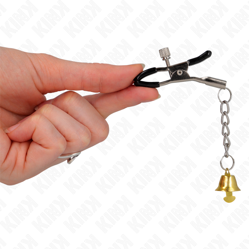 Kink - Pinzas Para Pezones Con Colgante De Campana Dorado 6 Cm