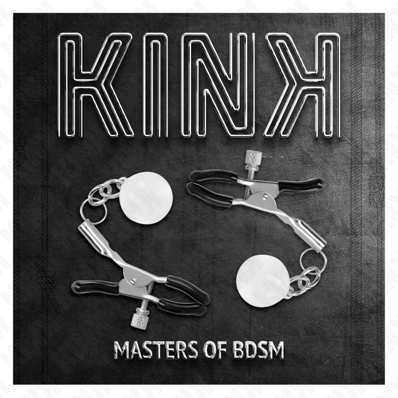 Kink - Pinzas Para Pezones Plateadas Con Colgante De Vidrio 6 Cm