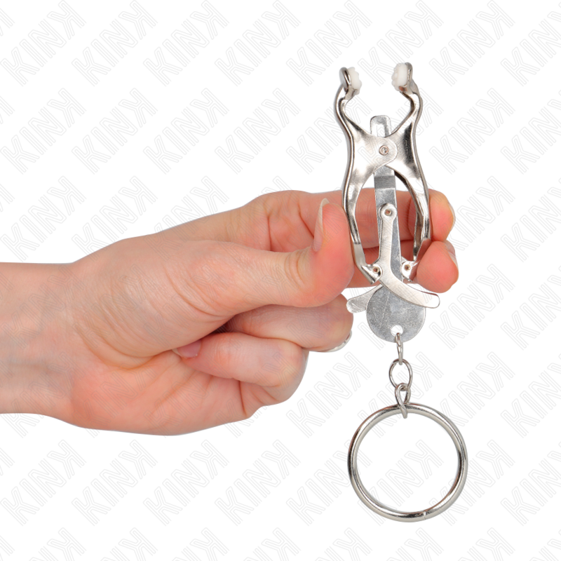 Kink - Pinzas Para Pezones Estilo Japonés Con Aros Plateado