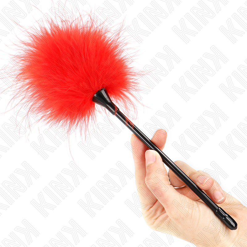Kink - Plumas Para Cosquillas Rojo Usado Para El Kit Bondage 27 Cm