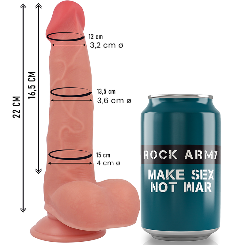 Rockarmy - Ranger Dildo Realista Dual Density Liquid Silicone 22 Cm -o- 3.6 Cm