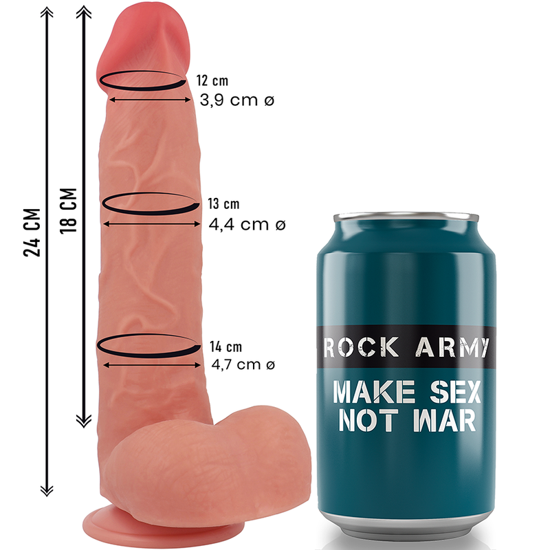 Rockarmy - Raptor Dildo Realista Dual Density Liquid Silicone 24 Cm -O- 4.4 Cm