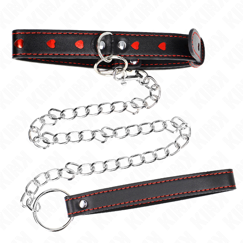 Kink - Collar Con Correa 65 Cm Detalles Corazón 52.5 X 2.5 Cm