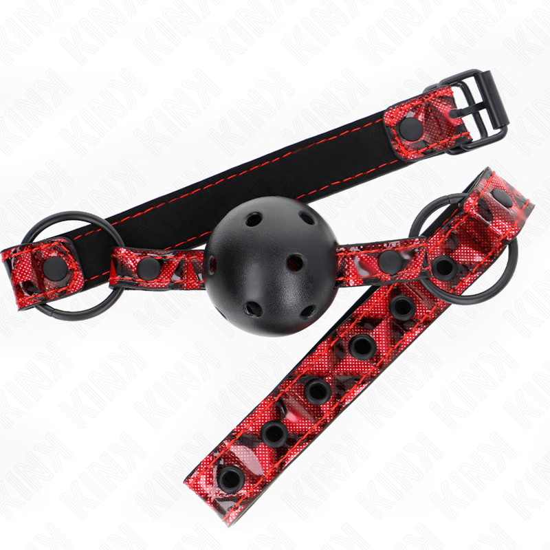 Kink - Mordaza De Bola 4.5 Cm Con Patrón De Diamante Modelo 2 64.5 Cm Ajustable 42- 60 Cm