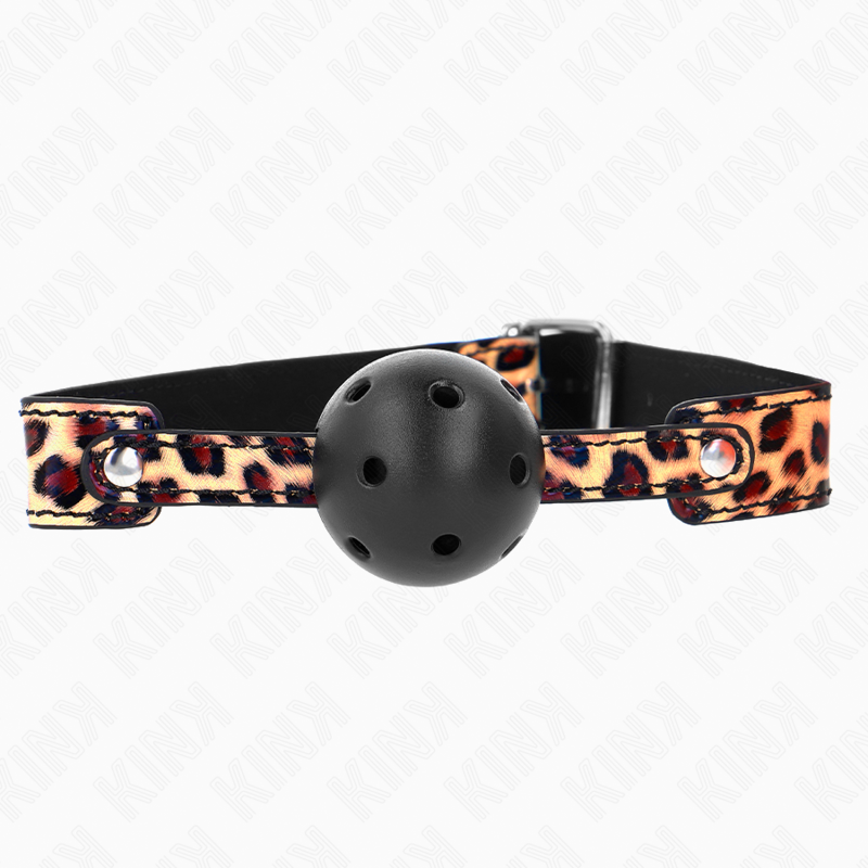 Kink - Mordaza De Bola 4.5 Cm Transpirable Leopardo 65 X 2.5 Cm