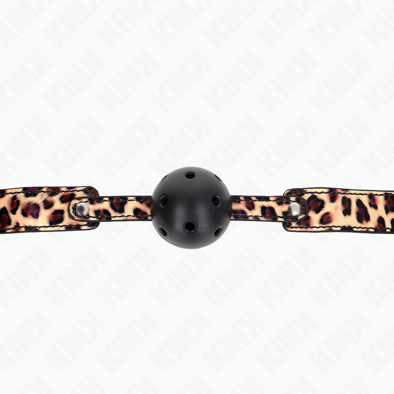 Kink - Mordaza De Bola 4.5 Cm Transpirable Leopardo 65 X 2.5 Cm