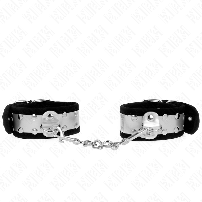 Kink - Muñequeras Finas Negro / Plateado 30 X 4 Cm