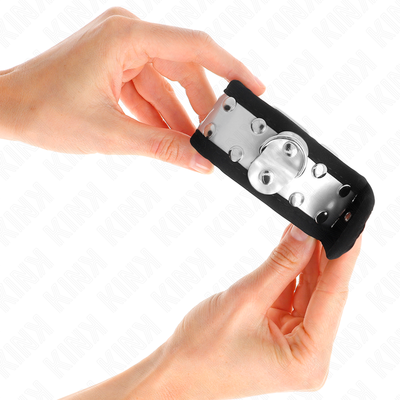 Kink - Muñequeras Finas Negro / Plateado 30 X 4 Cm