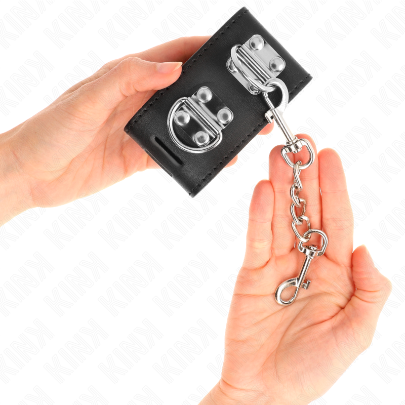 Kink - Muñequeras Multiposición Con Cierre Candado Negro Ajustable 16-23 Cm X 5.5 Cm