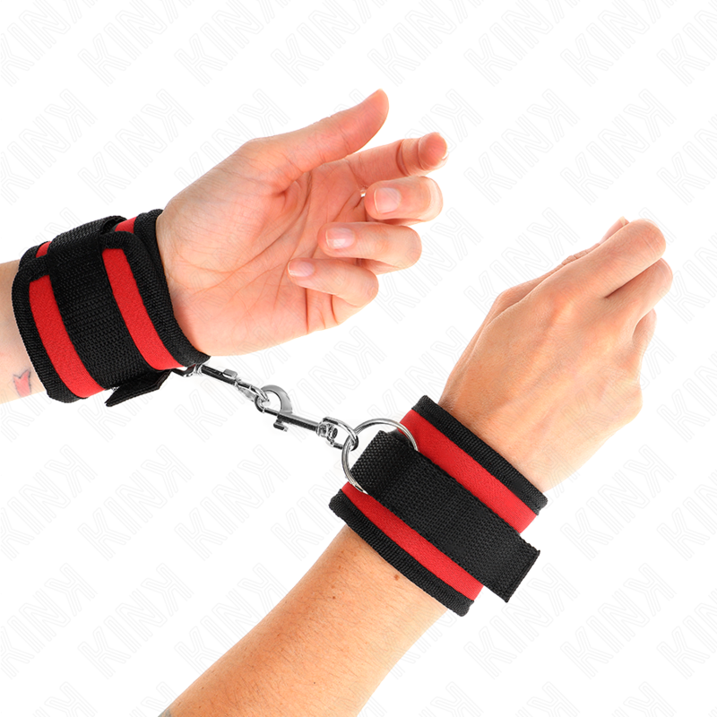 Kink - Muñequeras Nylon Rojo-Negro Modelo 2 Ajustable 18-35 Cm X 6 Cm