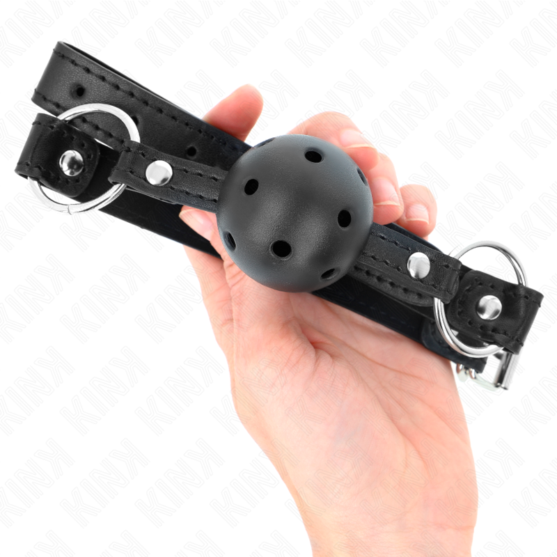 Kink - Mordaza De Bola 4.5 Cm Negra Dura Hueca Modelo 1 63.5 X 2 Cm