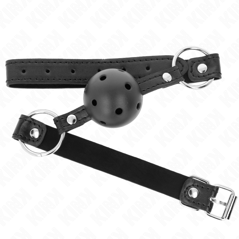 Kink - Mordaza De Bola 4.5 Cm Negra Dura Hueca Modelo 1 63.5 X 2 Cm