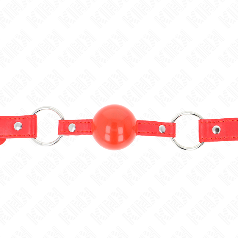 Kink - Mordaza De Bola 4 Cm Tpe Con Candado Rojo 60 X 2 Cm