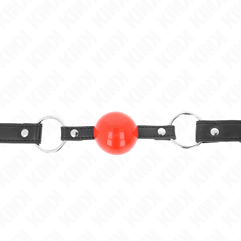 Kink - Mordaza De Bola 4 Cm Con Candado Bola Roja Correa Negra 60 X 2 Cm
