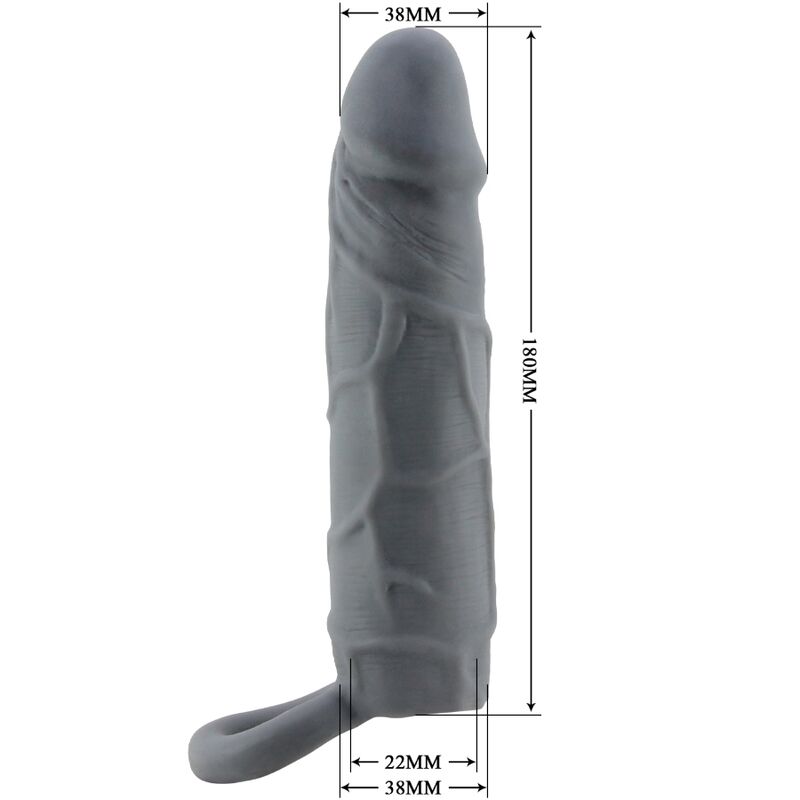 Pretty Love - Funda De Pene De Piel Realística Gris Oscuro