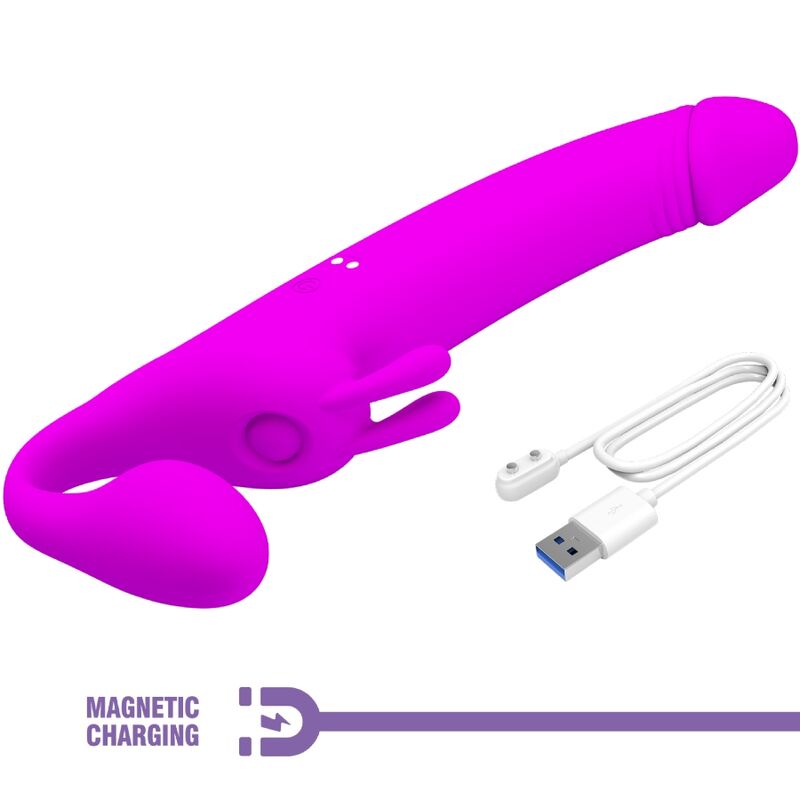 Pretty Love - Zanini Dildo Strap-On Sin Arnes 10 Vibraciones Morado