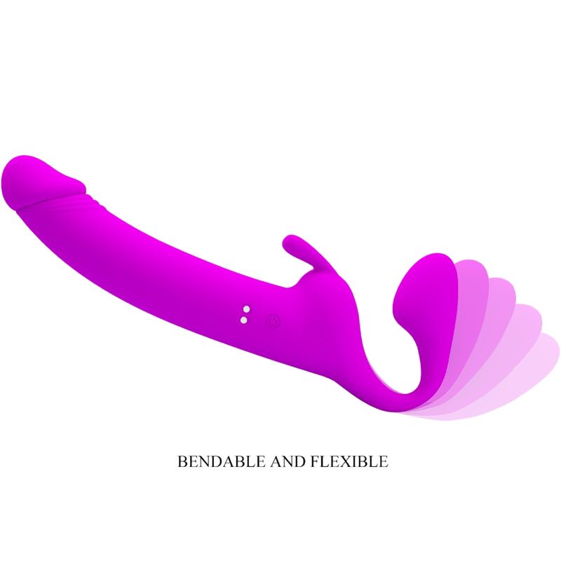 Pretty Love - Zanini Dildo Strap-On Sin Arnes 10 Vibraciones Morado