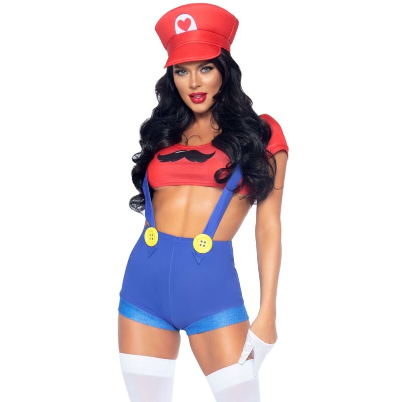 Leg Avenue - Disfraz Sexy Mario Bros Rojo/Azul M