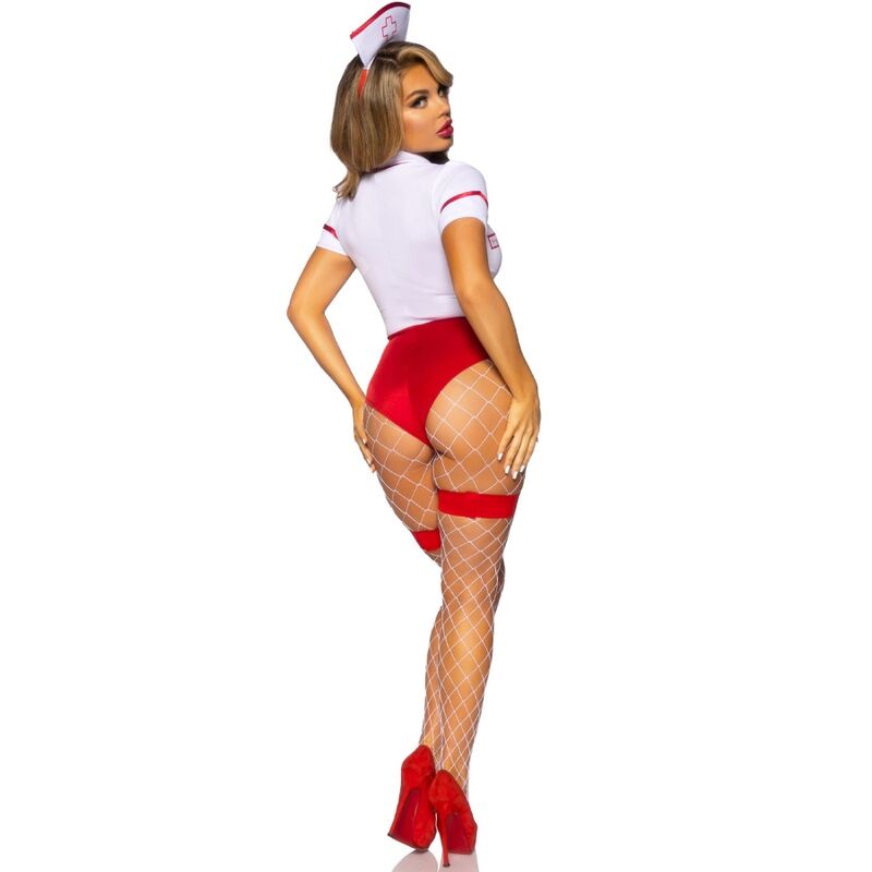 Leg Avenue - Disfraz Enfermera Sexy Rojo/Blanco M