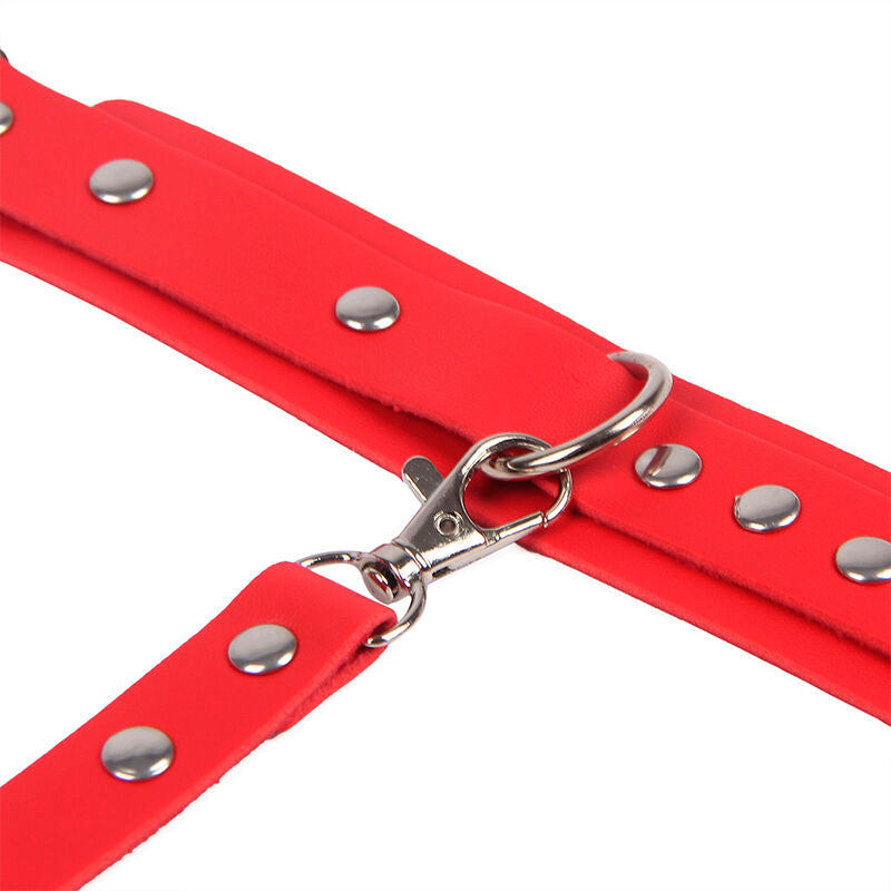Subblime - 953706 Esposas Con Cinturón Bondage Rojo Talla Única