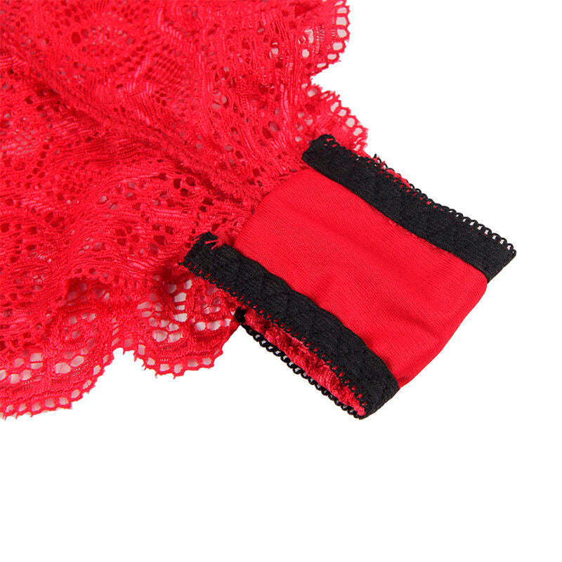 Subblime - 953904 Camisón De Seda Y Encaje + Panties Rojo L/Xl
