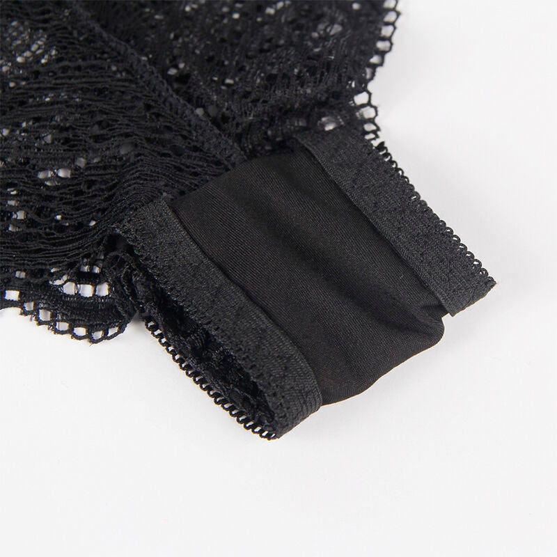 Subblime - 953911 Camisón De Seda Y Encaje + Panties Negro S/M