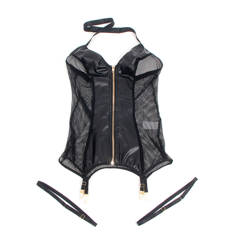 Subblime - 954444 Vestido Sexy De Rejilla Cuero Negro S/M