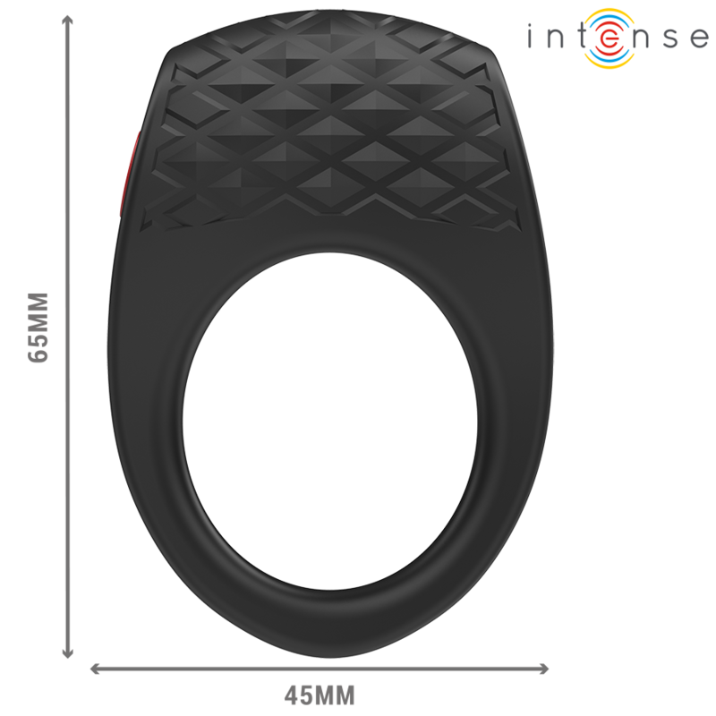 Intense - Clover Anillo Vibrador Pene 10 Vibraciones Negro