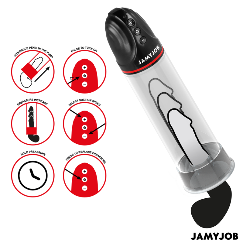 Jamyjob - Xpand Bomba Automática 3 Niveles De Succión Gris