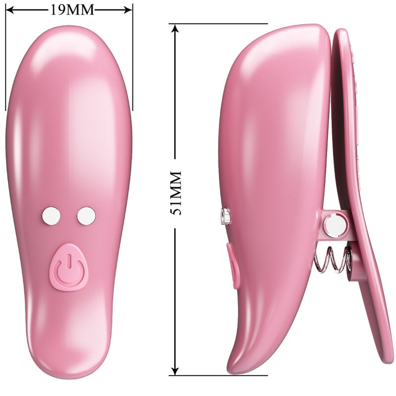 Pretty Love - Cailey Pinzas Para Pezones 10 Vibraciones Control Remoto Rosa