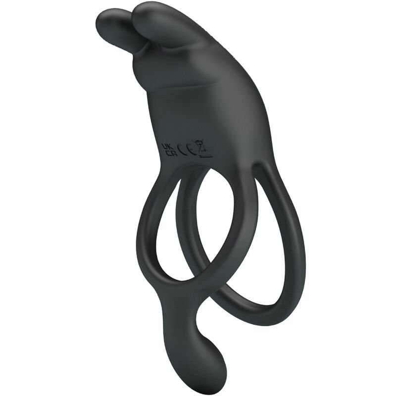 Pretty Love - Seth Doble Anillo Vibrador Rabbit 7 Vibraciones Negro