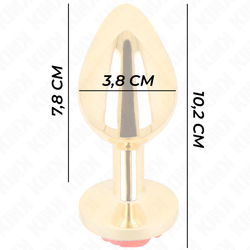 Kink - Plug Anal Dorado Rosa Roja Talla L