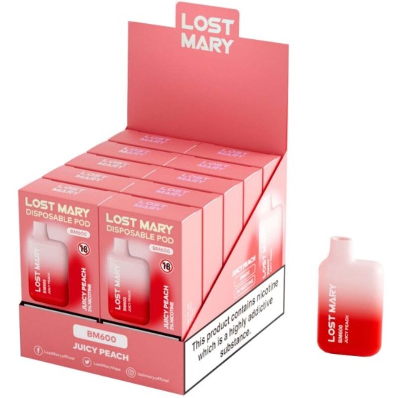 Lost Mary - Bm600 Vaper Nicotina 2% Desechable Sabor Melocotón