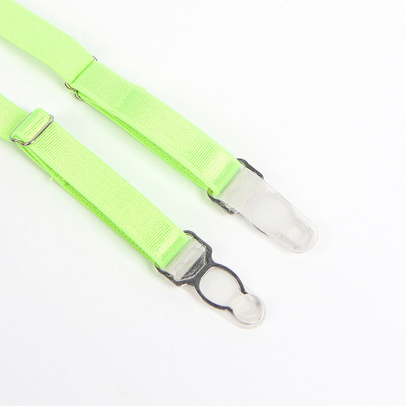 Subblime - 955328 Set Sujetador Con Encaje Y Ligueros Verde Y Azul L/Xl