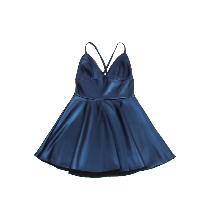 Subblime - 955427 Vestido Con Tirantes De Cuero Azul L/Xl