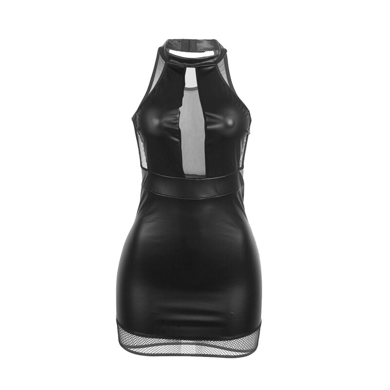 Subblime - 955472 Vestido Cuello Halter Con Transparencias Negro S/M